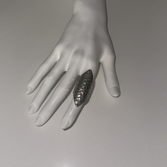 LOW LUV x Erin Wasson silver hammered boho statement ring 5 6 - Picture 4 of 8